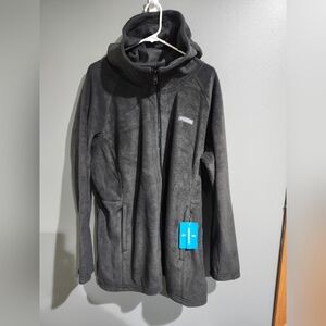 Columbia Benton Springa Long Hoodie Black Fleece Jacket with Zip Pockets 3X Neq